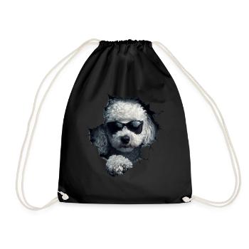 Drôle de chien propriétaire Chien mignon caniche - Sac de sport léger - noir - Devant