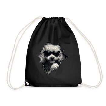 Drôle de chien propriétaire Chien mignon caniche - Sac de sport léger - noir - Devant
