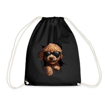 Drôle de chien propriétaire Chien mignon caniche - Sac de sport léger - noir - Devant