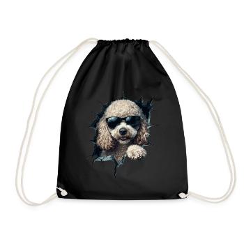 Drôle de chien propriétaire Chien mignon caniche - Sac de sport léger - noir - Devant