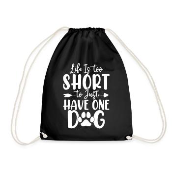 La vie est trop courte Animal Puppy Rescue Chiens drôles - Sac de sport léger - noir - Devant