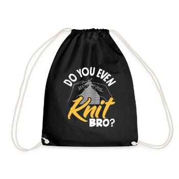 Do you knit at all, brother? - Drawstring Bag - black - Front