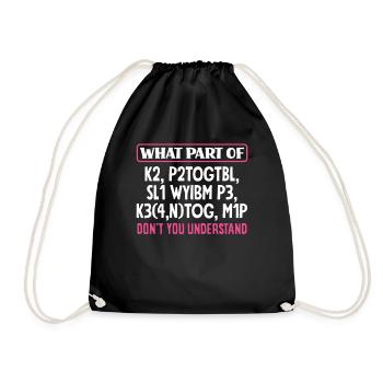 Tricot : Qu’est-ce que vous ne comprenez pas ? - Sac de sport léger - noir - Devant