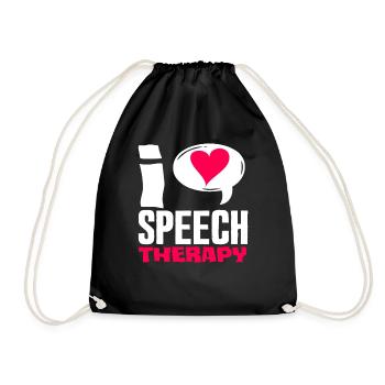 I Love Speech Therapy Speech Therapist - Drawstring Bag - black - Front