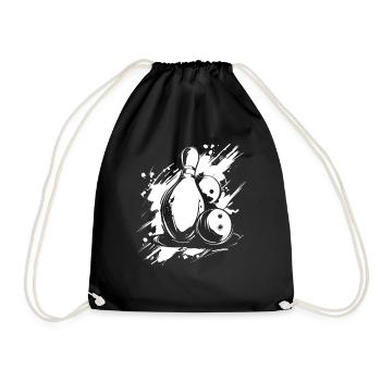 Bowling Graphics - Drawstring Bag - black - Front