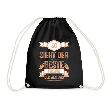 Bester Freund Geschenk – Lustig & Cool - Turnbeutel - Schwarz - Vorne