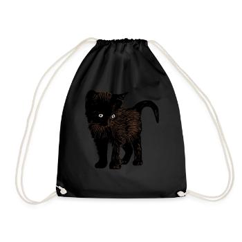 Chat brun Animal de compagnie Design graphique Art animalier - Sac de sport léger - noir - Devant