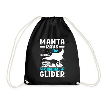 Manta Rays Great Manta Sea Creatures - Drawstring Bag - black - Front