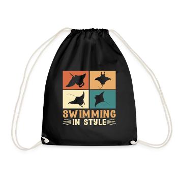 Manta Rays Great Manta Sea Creatures - Drawstring Bag - black - Front