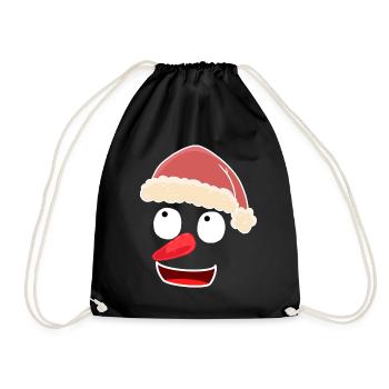Santa Claus Santa Claus Snowman Santa - Drawstring Bag - black - Front