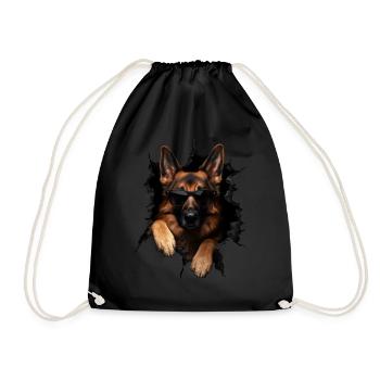 Drôle de chien propriétaire Chien mignon Chien de berger - Sac de sport léger - noir - Devant