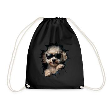 Drôle de chien propriétaire Chien mignon caniche - Sac de sport léger - noir - Devant