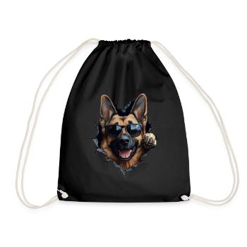 Drôle de chien propriétaire Chien mignon Chien de berger - Sac de sport léger - noir - Devant