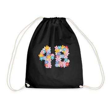 4B Floral Feminist Movement Strength Women - Drawstring Bag - black - Front