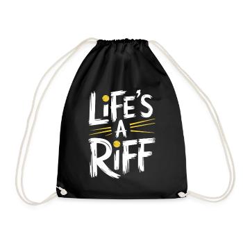 Guitar Player: Life's A Riff Artwork - Drawstring Bag - black - Front