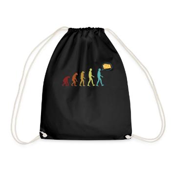 Gouda Evolution Käsehändler Hersteller Queso Liebhaber - Turnbeutel - Schwarz - Vorne