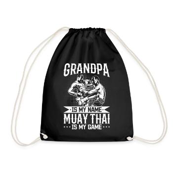 Grandpa is my name Muay Thai is my game - Grandpa - Turnbeutel - Schwarz - Vorne