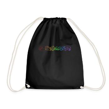 Gouda LGBT Rainbow Cheesemonger Maker Queso Gouda - Drawstring Bag - black - Front
