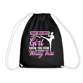 Move over boys let this girl show you how to fight - Drawstring Bag - black - Front
