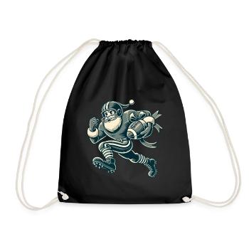 Santa Claus Playing Football - Drawstring Bag - black - Front