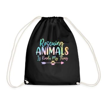 Rescuing Animals Is Kinda My Thing Tie Dye Animal - Drawstring Bag - black - Front