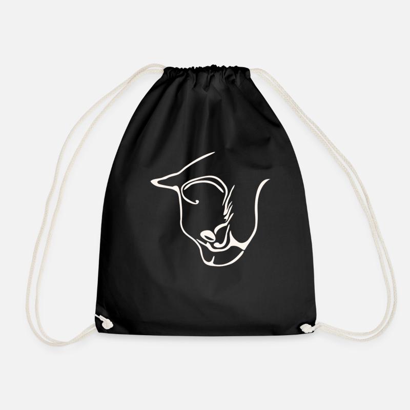 cat face graphic design - Turnbeutel - Schwarz