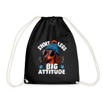 Chien Teckel Bonnet Dresseur de chiens École de chiens Fun - Sac de sport léger - noir - Devant
