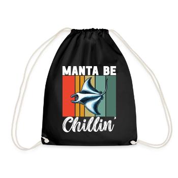 Manta Rays Great Manta Sea Creatures - Drawstring Bag - black - Front