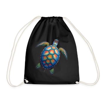 Amoureux des tortues de mer Motif safari animalier - Sac de sport léger - noir - Devant