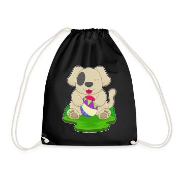 Dog Easter Easter Egg - Drawstring Bag - black - Front
