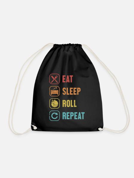 Eat Sleep Roll Repeat Pink Fairy Cingulata Liebhaber - Turnbeutel - Schwarz