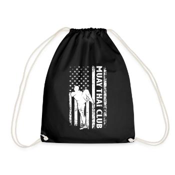 Muay Thai US Flag Muay Thai Club - Drawstring Bag - black - Front