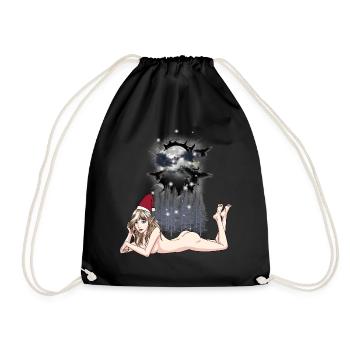 Winter fairy tale troll sexy Santa Claus Santa Claus - Drawstring Bag - black - Front