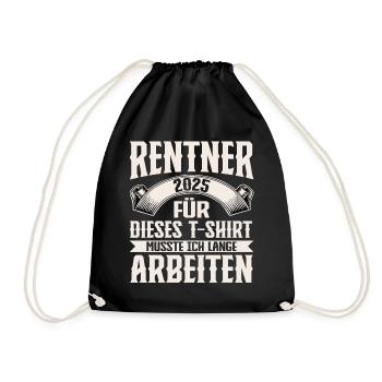 Rentner 2025 - Turnbeutel - Schwarz - Vorne