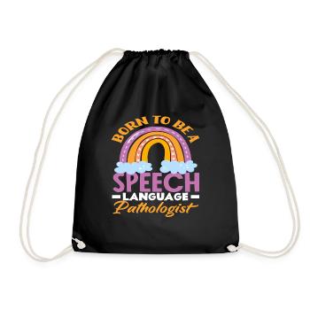 Born to be a speech therapist - Drawstring Bag - black - Front