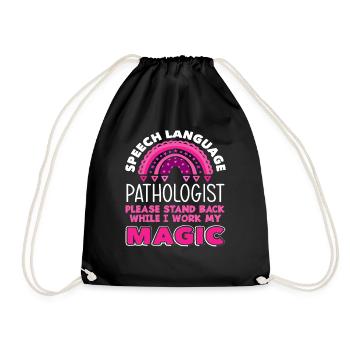 Speech therapist please keep your distance magic work - Drawstring Bag - black - Front