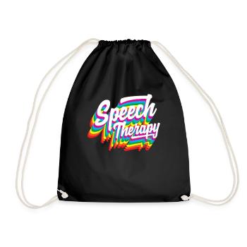 Speech Therapist Rainbow Design - Drawstring Bag - black - Front