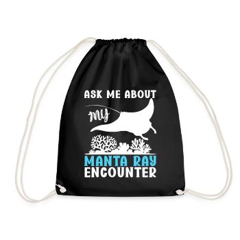 Manta Rays Great Manta Sea Creatures - Drawstring Bag - black - Front