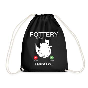 Pottery Ceramics Artist Phone - Drawstring Bag - black - Front