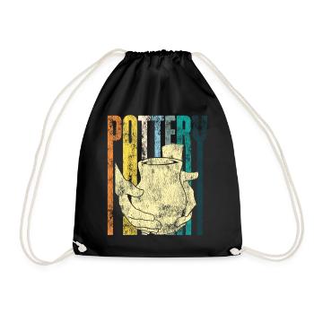 Pottery Ceramics Artist Retro - Drawstring Bag - black - Front