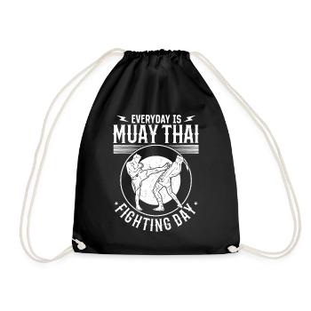 Every day is Muay Thai fighting day - Muay Thai Fi - Drawstring Bag - black - Front