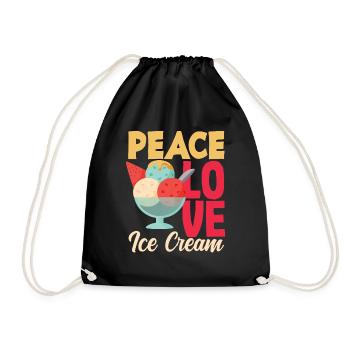 Peace Love Cream For Cream Lovers - Drawstring Bag - black - Front
