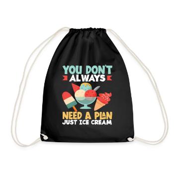 Cream Lover Always Plan Just Cream - Drawstring Bag - black - Front