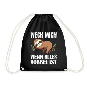 Wake me up when it's all over / Late riser - Drawstring Bag - black - Front