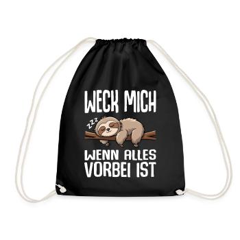 Weck Mich Wenn Alles Vorbei Ist / Langschläfer - Turnbeutel - Schwarz - Vorne