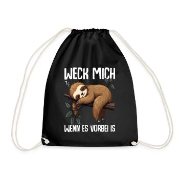 Weck Mich Wenn Alles Vorbei Ist / Langschläfer - Turnbeutel - Schwarz - Vorne