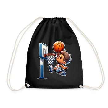 Basketball Dunking - Turnbeutel - Schwarz - Vorne