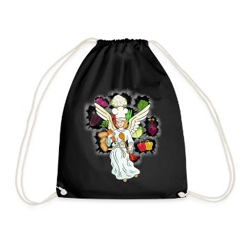 heavenly cooking vegetables angel cook cook - Drawstring Bag - black - Front