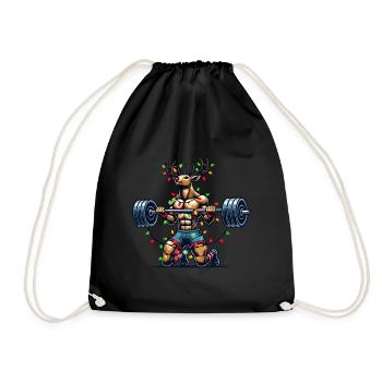 Noël Bodybuilder Renne Force - Sac de sport léger - noir - Devant