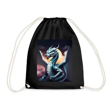 Grauer Drache - Turnbeutel - Schwarz - Vorne